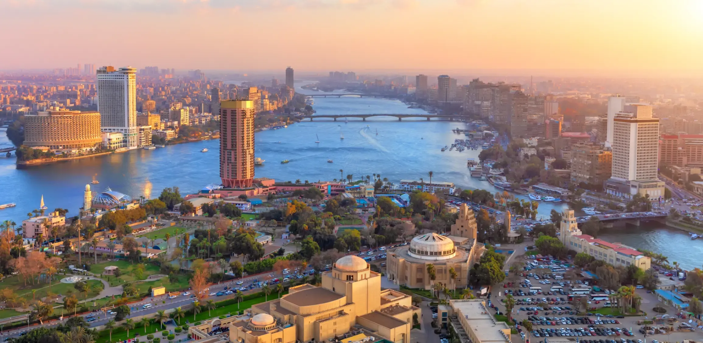 An aerial view of Cairo, Egypt. 